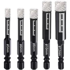 LECHUANG Foret Diamant 5mm 6mm 8mm 10mm 12mm Forets Mèches Diamant Avec Tige Hexagonale Pour Céramique, Granit, Verre, Porcelaine, Carrelage, Meuleuses D'angle Et Perceuses à Main