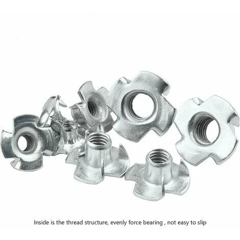 90pcs Ecrou En T 4 Griffes, Ecrous En T En Acier Au Carbone, M3/M4/M5/M6/M8, Travail Du Bois Meuble, Écrou Inserts En Acier Au Carbone T 6 90pcs Ecrou En T 4 Griffes, Ecrous En T En Acier Au Carbone, M3/M4/M5/M6/M8, Travail Du Bois Meuble, Écrou Inserts En Acier Au Carbone T – Image 4