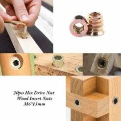 Pack De 20 Pièces M8 Écrou Hexagonal Fileté En Alliage De Zinc, Écrous D'Insert En Alliage De Zinc Assortiment (M817mm) -Fischer Boutique 99373592 3