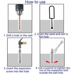 M6x80mm Boulons à Expansion Hex Vis D'expansion Acier Inoxydable 304 Cheville Beton Lourd Devoir Ancrages De Fixation Pour La Construction Murale 6pcs -Fischer Boutique 99809787 2